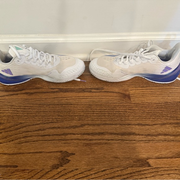 Adidas Adizero Cybersonic Tennis Shoes - White and Blue - Picture 7 of 9